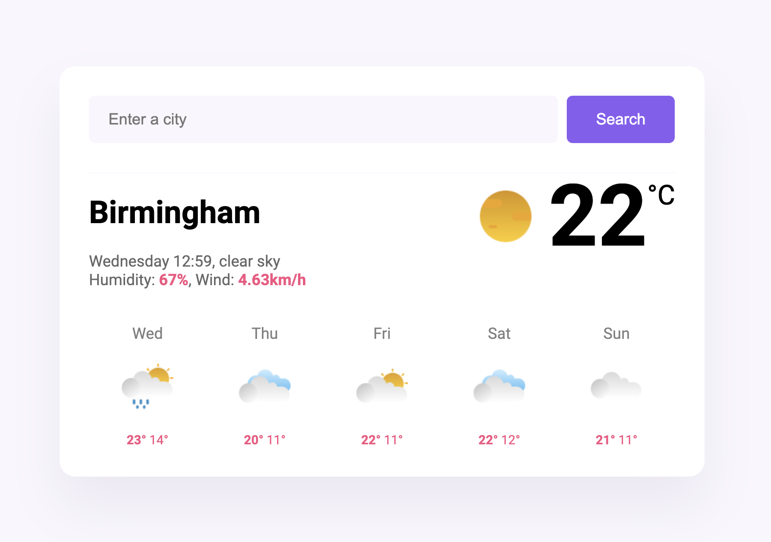 Weather app preview